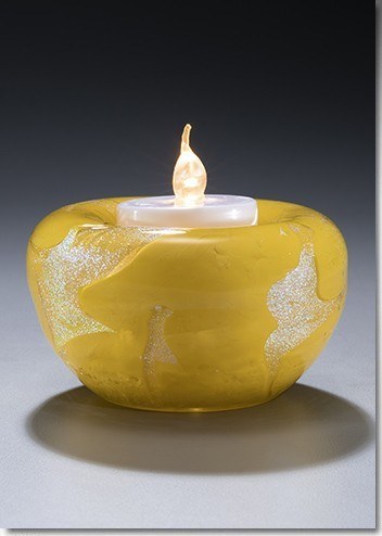 Yellow Cremation Ash Candle